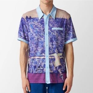 NWT Kidsuper SS23 Golaso Short Sleeve Button Up Shirt, Size XL